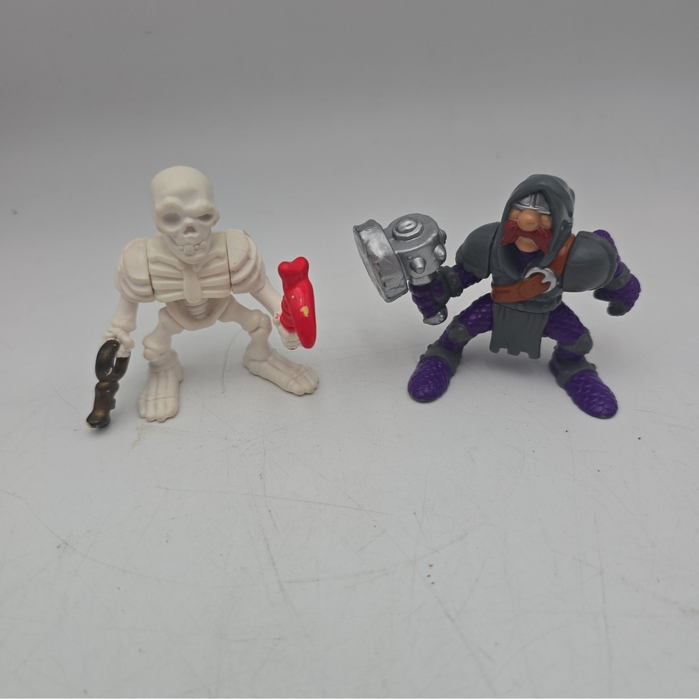 Fisher Price Great Adventures Dungeon Trap Skeleton Guard Purple Knight Lot 2